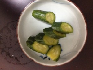 約20時間漬けたきゅうり