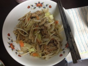 ぬか漬け椎茸入り野菜炒め