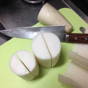 大根を切ったところ